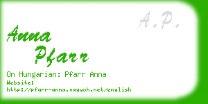 anna pfarr business card